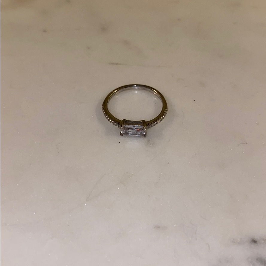 Stackable Silver And Rhinestone Ring